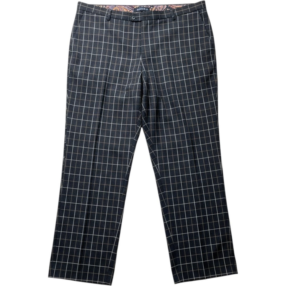 Paisley & Gray Mens Dress Pants Plaid Slim Fit Size 46X32 Brown